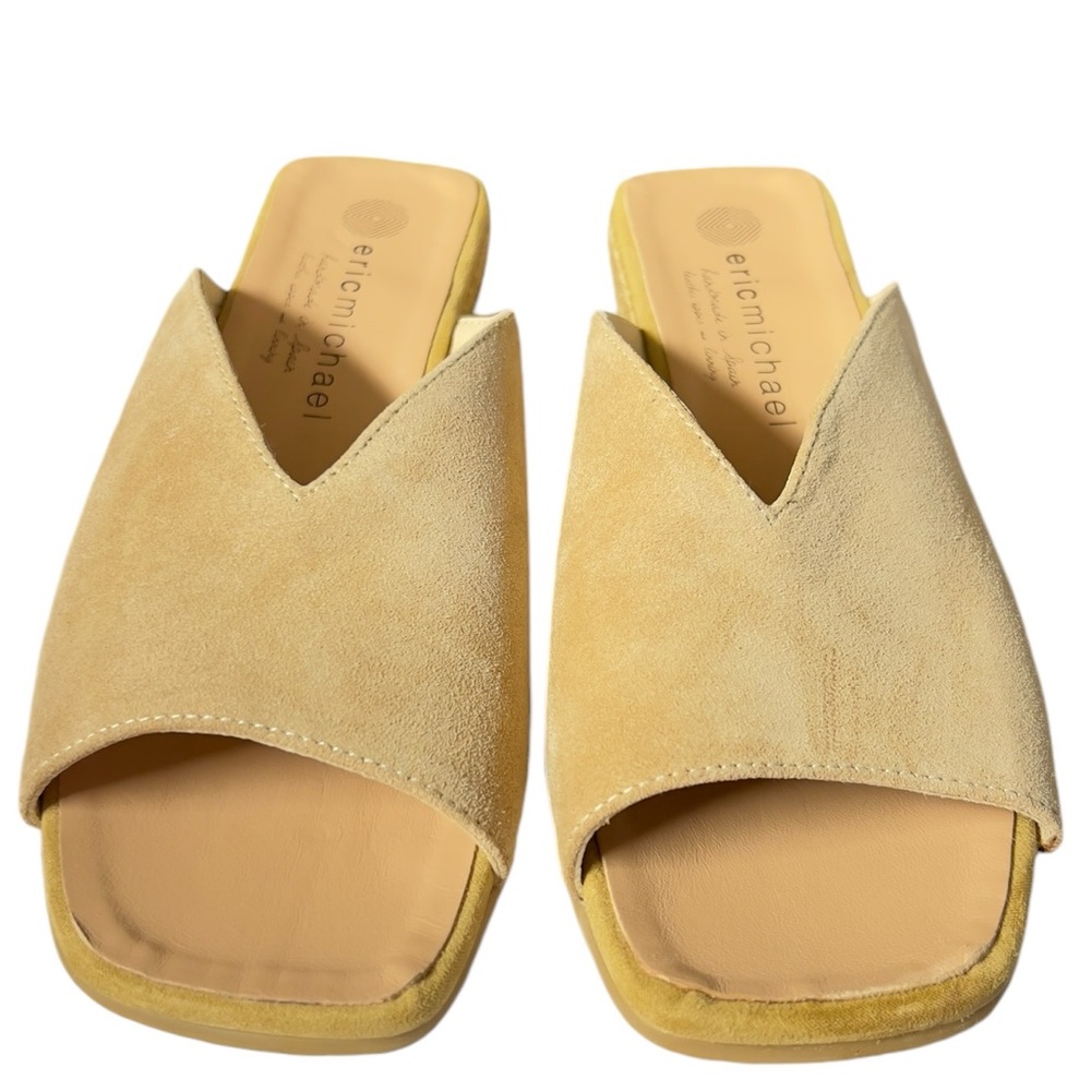 Eric Michael Yellow Suede Sandals
